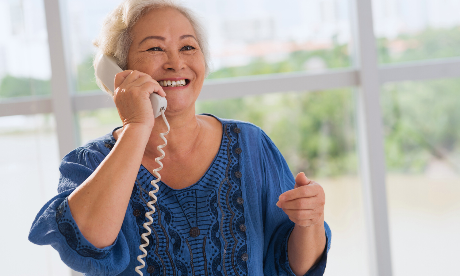 Asian woman on phone